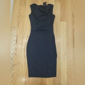 NWT MARCIANO GUESS DRAPED COWL NECK LITTLE BLACK DRESS SIZE IT 38 /US XS